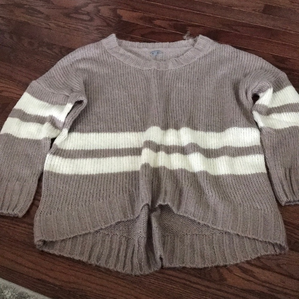 Lavender and white sweater